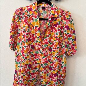 SHEIN Vibrant Floral Print Blouse